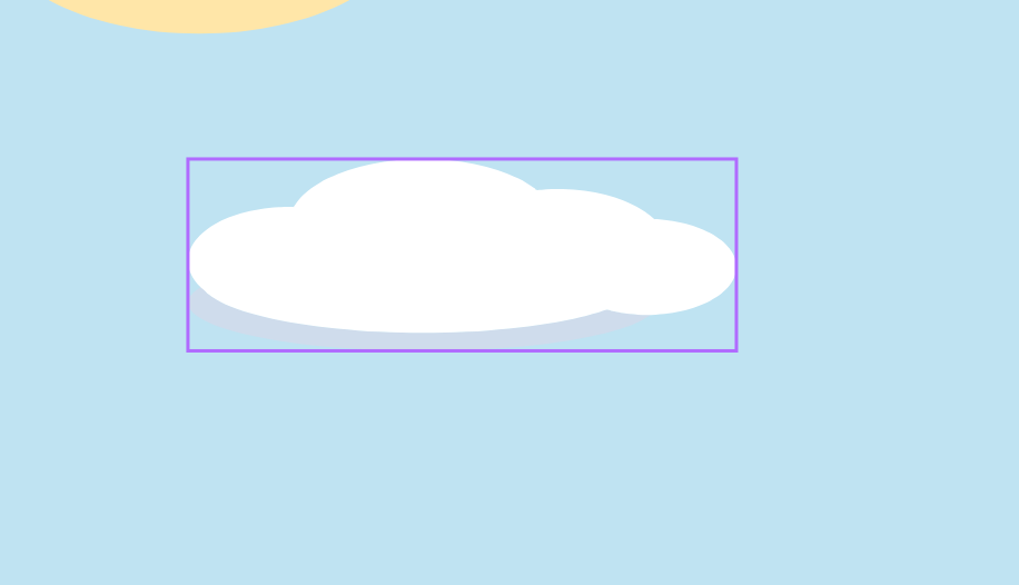 A cloud selected as a single symbol