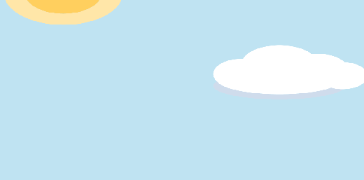 Le nuage glisse d'un bord à l'autre, d'un seul tenant